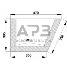 Kabinos durų stiklas apatinis D7308