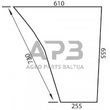 Kabinos durų stiklas apatinis LH/RH D6907A