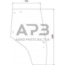 Kabinos durų stiklas dešinės pusės 3825717M1N