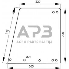 Kabinos durų stiklas viršutinis 205810030101N