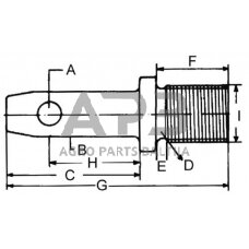 Kaištis 22,00 mm x 106,00 mm, 7/16" UNF x 64,00 mm Z722064KR