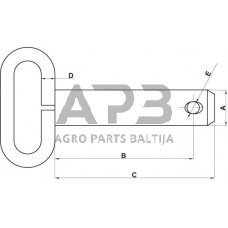 Kaištis su grandinėle ir rankena 16,00 mm x 112,00 mm Z516098KR
