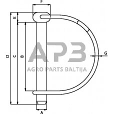 Kaištis užsegamas 12,00 mm x 67,00 mm LP1270KR