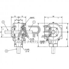 Kampinis reduktorius Comer 43509304216 T-304A, 1,93:1 - 27,9 kW