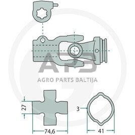 Kardano šarnyras Weasler 39752021002 1 Kardano šarnyras Weasler 39752021002 1