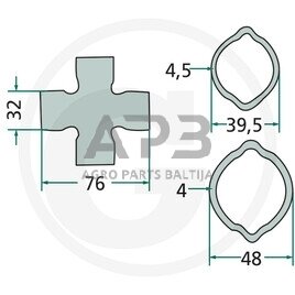 Kardano šarnyras Weasler 39752035002 1 Kardano šarnyras Weasler 39752035002 1