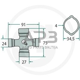 Kardano šarnyras Weasler 397528021001 1 Kardano šarnyras Weasler 397528021001 1