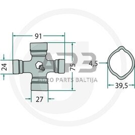 Kardano šarnyras Weasler 397528021003 1 Kardano šarnyras Weasler 397528021003 1