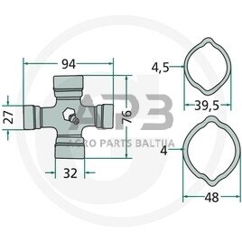 Kardano šarnyras Weasler 397528035002 1 Kardano šarnyras Weasler 397528035002 1