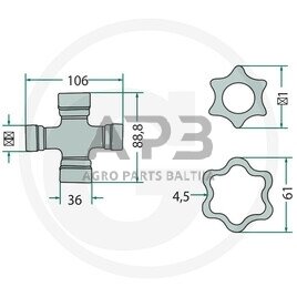 Kardano šarnyras Weasler 397528036001 1 Kardano šarnyras Weasler 397528036001 1
