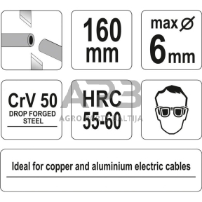 Kabelio nukirpimo žirklės 160mm