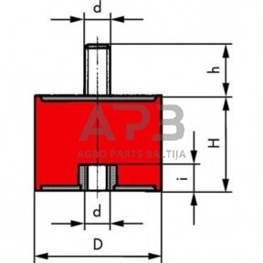 Kabinos amortizatorius universalus B tipas 10055B68