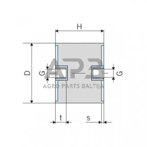 Kabinos amortizatorius universalus C tipas 3020C80M6