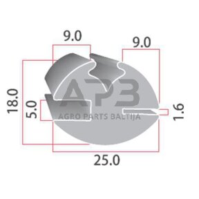 Kabinos stiklo guma universali CA8530
