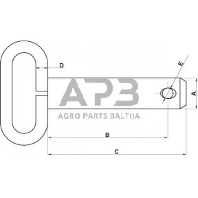 Kaištis su grandinėle 19,00 mm x157,00 mm Z519157HKR