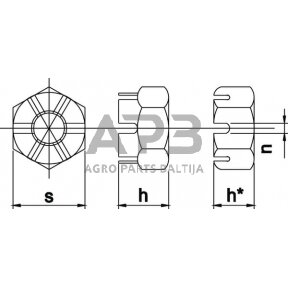 Karūninė veržlė M48x1.50 ADR 908DF4865