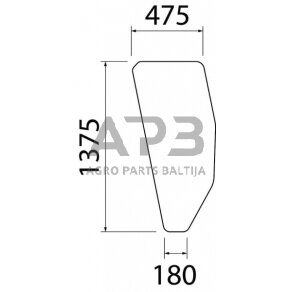 Kabinos durų stiklas kairės pusės D9007 Kabinos durų stiklas kairės pusės D9007