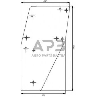 Kabinos durų stiklas apatinis D7749T Kabinos durų stiklas apatinis D7749T