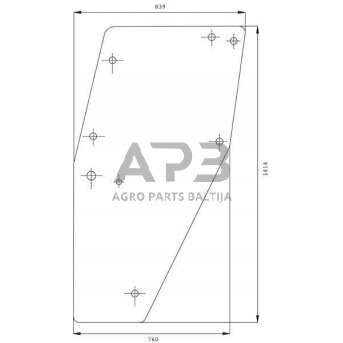 Kabinos durų stiklas D7745T Kabinos durų stiklas D7745T