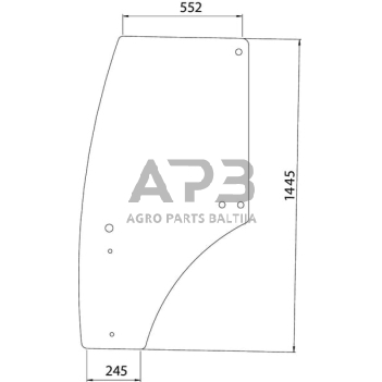 Kabinos durų stiklas R198625N Kabinos durų stiklas R198625N