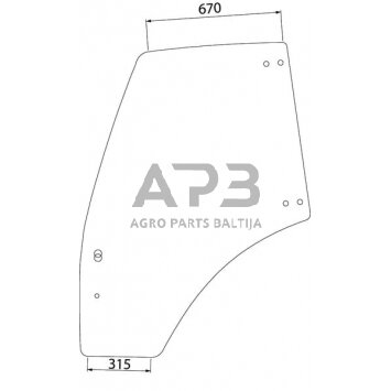 Kabinos durų stiklas dešinės pusės 04418952KR Kabinos durų stiklas dešinės pusės 04418952KR