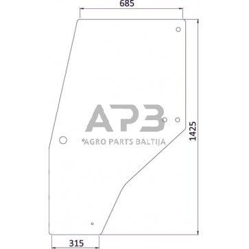 Kabinos durų stiklas 144969A1KR Kabinos durų stiklas 144969A1KR