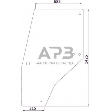 Kabinos durų stiklas 144950A1KR Kabinos durų stiklas 144950A1KR