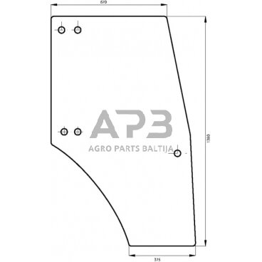 Kabinos durų stiklas 00097700040N Kabinos durų stiklas 00097700040N