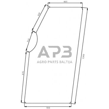 Kabinos durų stiklas D7502 Kabinos durų stiklas D7502