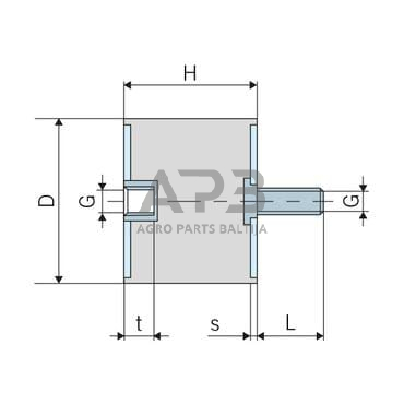 Kabinos amortizatorius universalus B tipas 10060B55 3 Kabinos amortizatorius universalus B tipas 10060B55 3