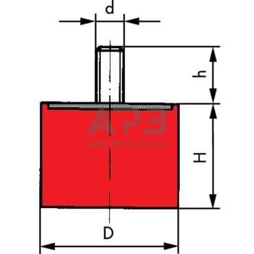 Kabinos amortizatorius universalus D tipas 258D55 1 Kabinos amortizatorius universalus D tipas 258D55 1
