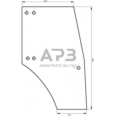 Kabinos durų stiklas 0097701050 Kabinos durų stiklas 0097701050