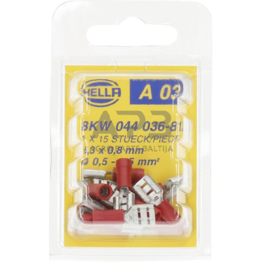 Kabelio antgalis 0.5-1mm² 6.3x0.8mm, 15 vnt. Hella 8KW044036812 4 Kabelio antgalis 0.5-1mm² 6.3x0.8mm, 15 vnt. Hella 8KW044036812 4