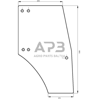 Kabinos durų stiklas 00097701040N Kabinos durų stiklas 00097701040N