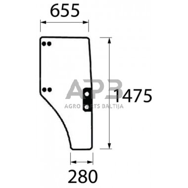Kabinos durų stiklas ER047313N Kabinos durų stiklas ER047313N