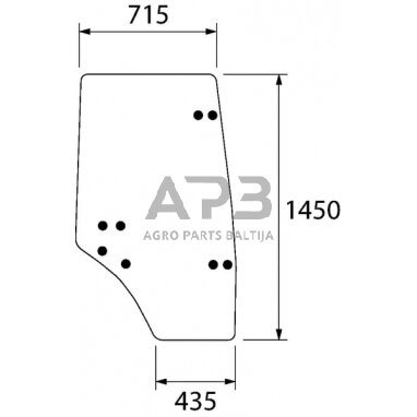 Kabinos durų stiklas D7543 Kabinos durų stiklas D7543
