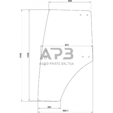 Kabinos durų stiklas kairės pusės 5336909203N