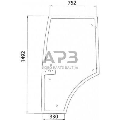 Kabinos durų stiklas 7700073324N Kabinos durų stiklas 7700073324N