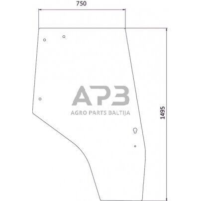 Kabinos durų stiklas dešinės pusės 3825717M1N Kabinos durų stiklas dešinės pusės 3825717M1N
