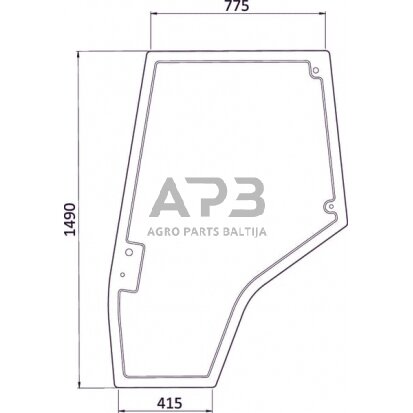 Kabinos durų stiklas kairės pusės 4272774M1N Kabinos durų stiklas kairės pusės 4272774M1N