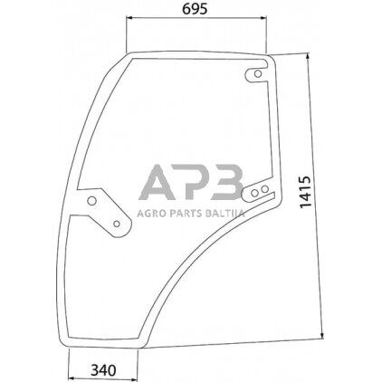 Kabinos durų stiklas kairės pusės 00121433020N Kabinos durų stiklas kairės pusės 00121433020N