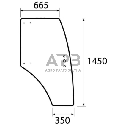 Kabinos durų stiklas dešinės pusės 53369093N Kabinos durų stiklas dešinės pusės 53369093N