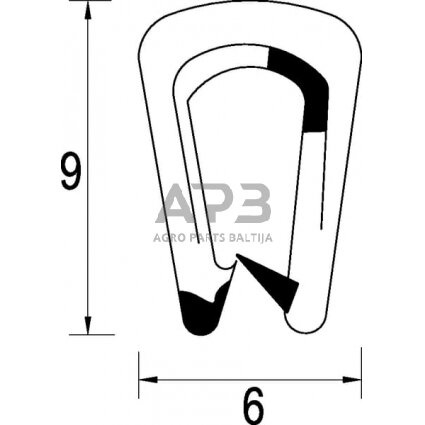 Kabinos sandarinimo guma universali CA0305 1 Kabinos sandarinimo guma universali CA0305 1