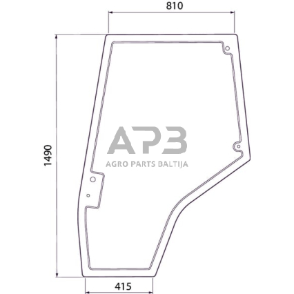 Kabinos durų stiklas dešinės pusės 4272775M1N Kabinos durų stiklas dešinės pusės 4272775M1N