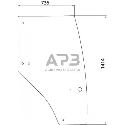 Kabinos durų stiklas dešinės pusės 192004A6KR Kabinos durų stiklas dešinės pusės 192004A6KR