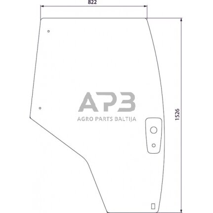 Kabinos durų stiklas dešinės pusės 4353956M2N Kabinos durų stiklas dešinės pusės 4353956M2N
