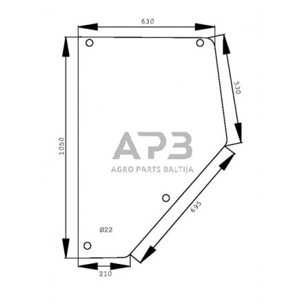 Kabinos durų stiklas D6916 Kabinos durų stiklas D6916