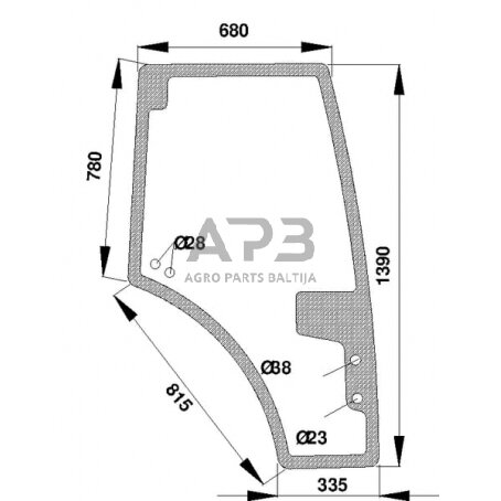 Kabinos durų stiklas H816810030340N Kabinos durų stiklas H816810030340N