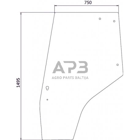 Kabinos durų stiklas kairės pusės 3825716M1N Kabinos durų stiklas kairės pusės 3825716M1N