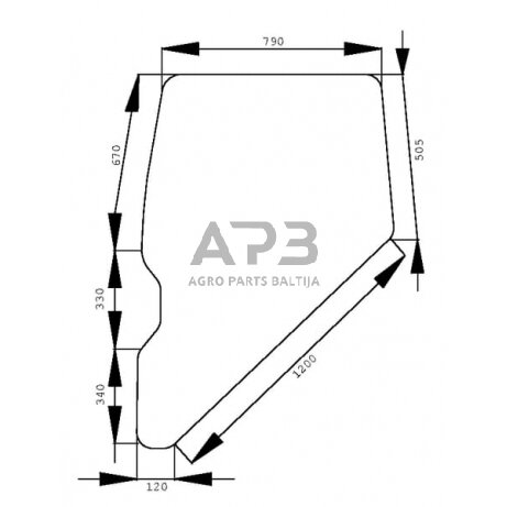 Kabinos durų stiklas D9105 Kabinos durų stiklas D9105